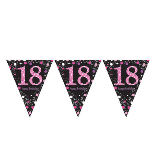 Picture of 18TH PINK SPARKLING PLASTIC BANNER